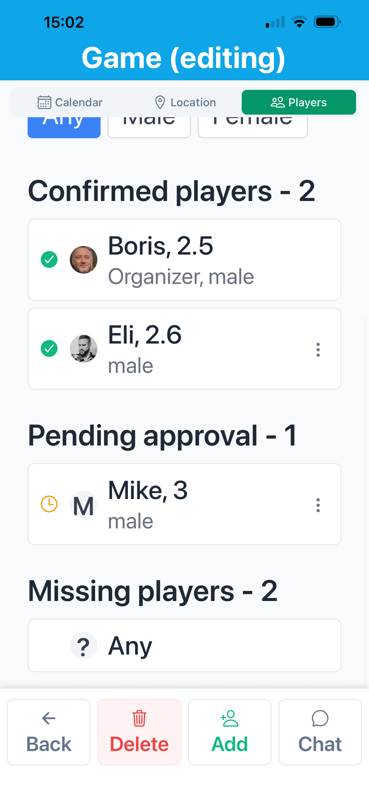 Pending join approval list